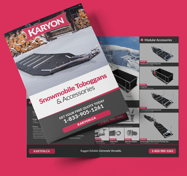 Karyon Snowmobile Sleigh Brochure Mockup